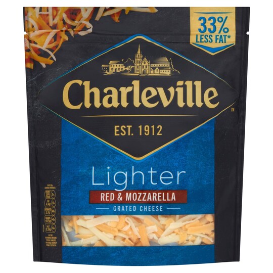 Charleville Lighter Red And Moz Grated Cheese 180G Tesco Groceries