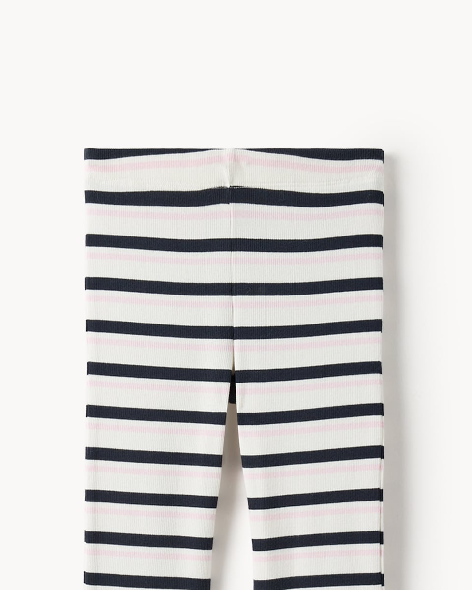 image 1 of F&F Girls Cotton Rich Striped Cardigan and Leggings Set in Multi