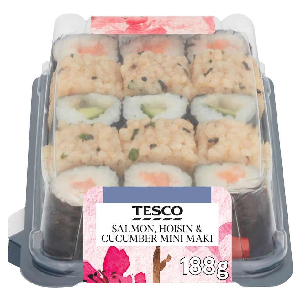 Tesco Salmon, Hoisin & Cucumber Mini Maki 188G