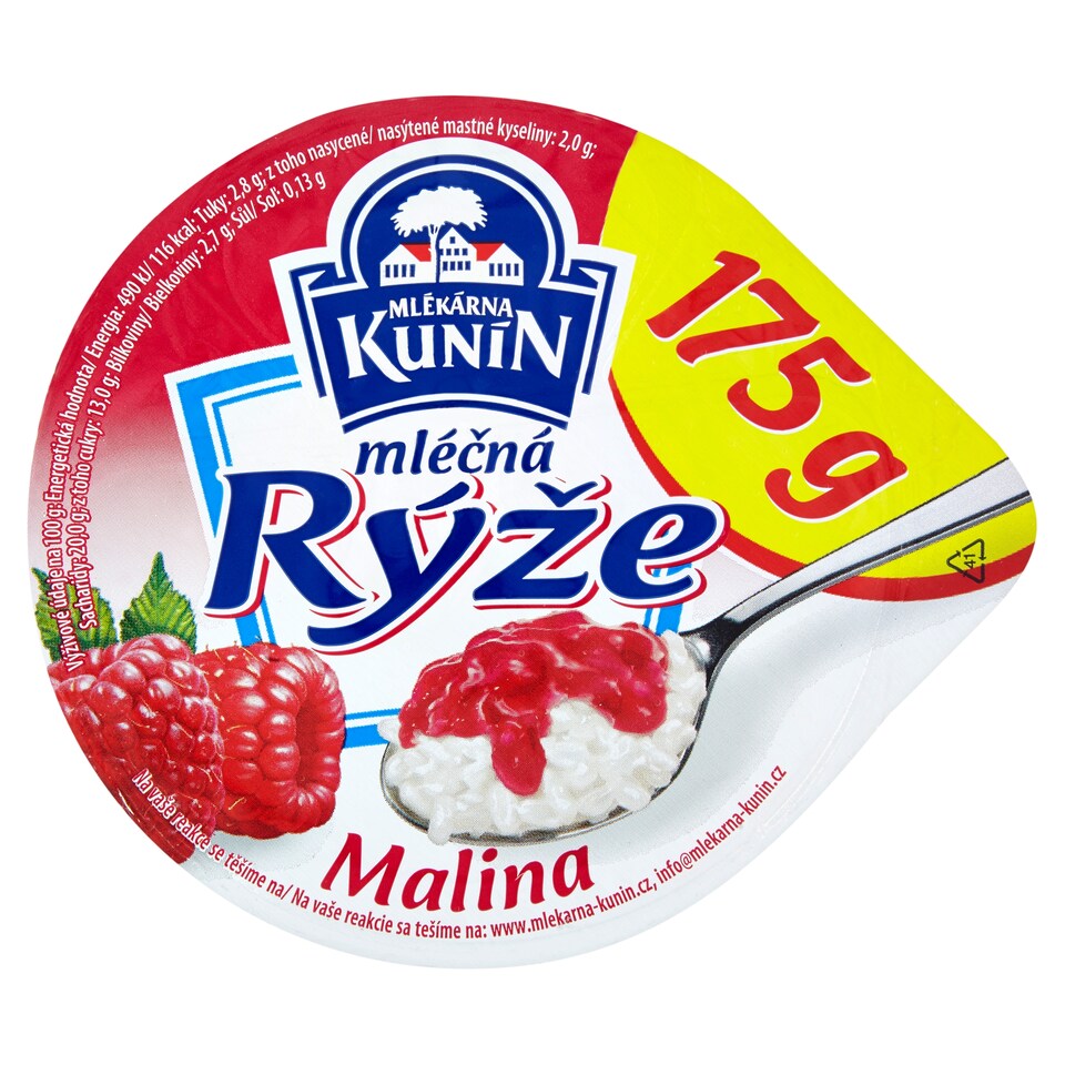 Obrázek 1 pro produkt Mlékárna Kunín Mléčná rýže 175g