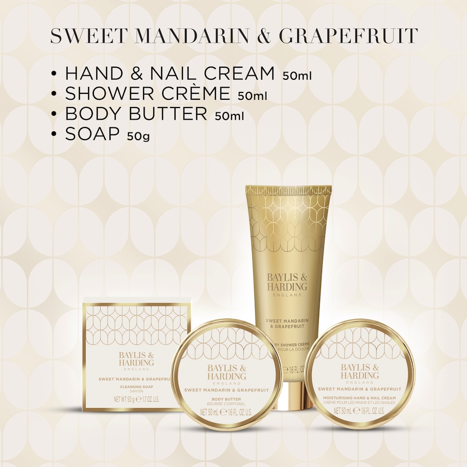 image 1 of Baylis & Harding Sweet Mandarin & Grapefruit Luxury Pamper Tin Gift Set