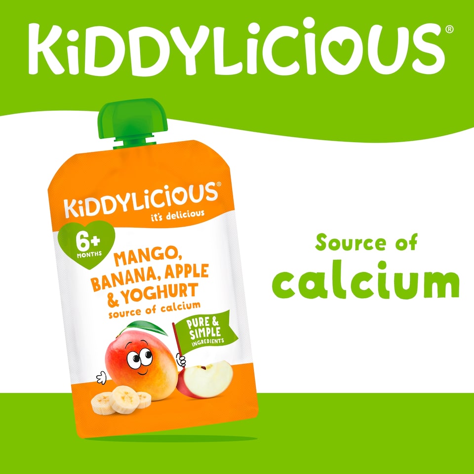 image 1 of Kiddylicious Mango, Banana, Apple & Yoghurt Pouch 100g