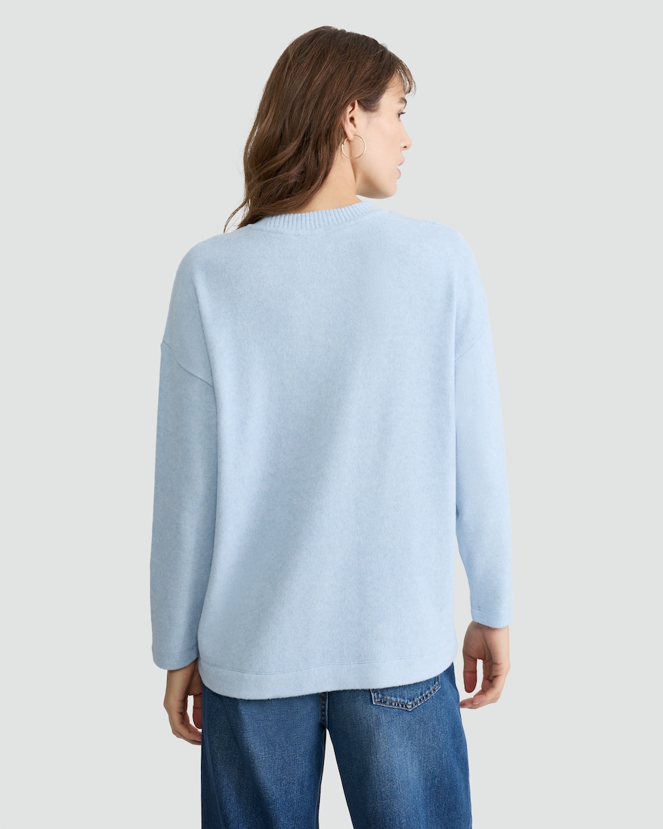 image 1 of F&F Seam Detail Crew Neck Jumper in Blue