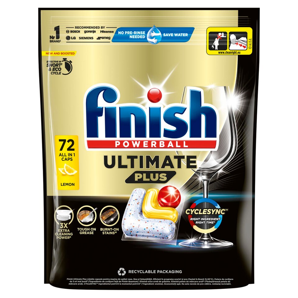 Finish Ultimate Plus All in 1 Lemon kapsuly do umývačky riadu 72 ks