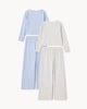 image 2 of F&F Girls 2-Pack Cotton Rich Ribbed Pyjama Sets in Multi