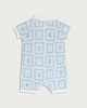 image 2 of F&F Baby Pure Cotton Geometric Knitted Romper in Blue