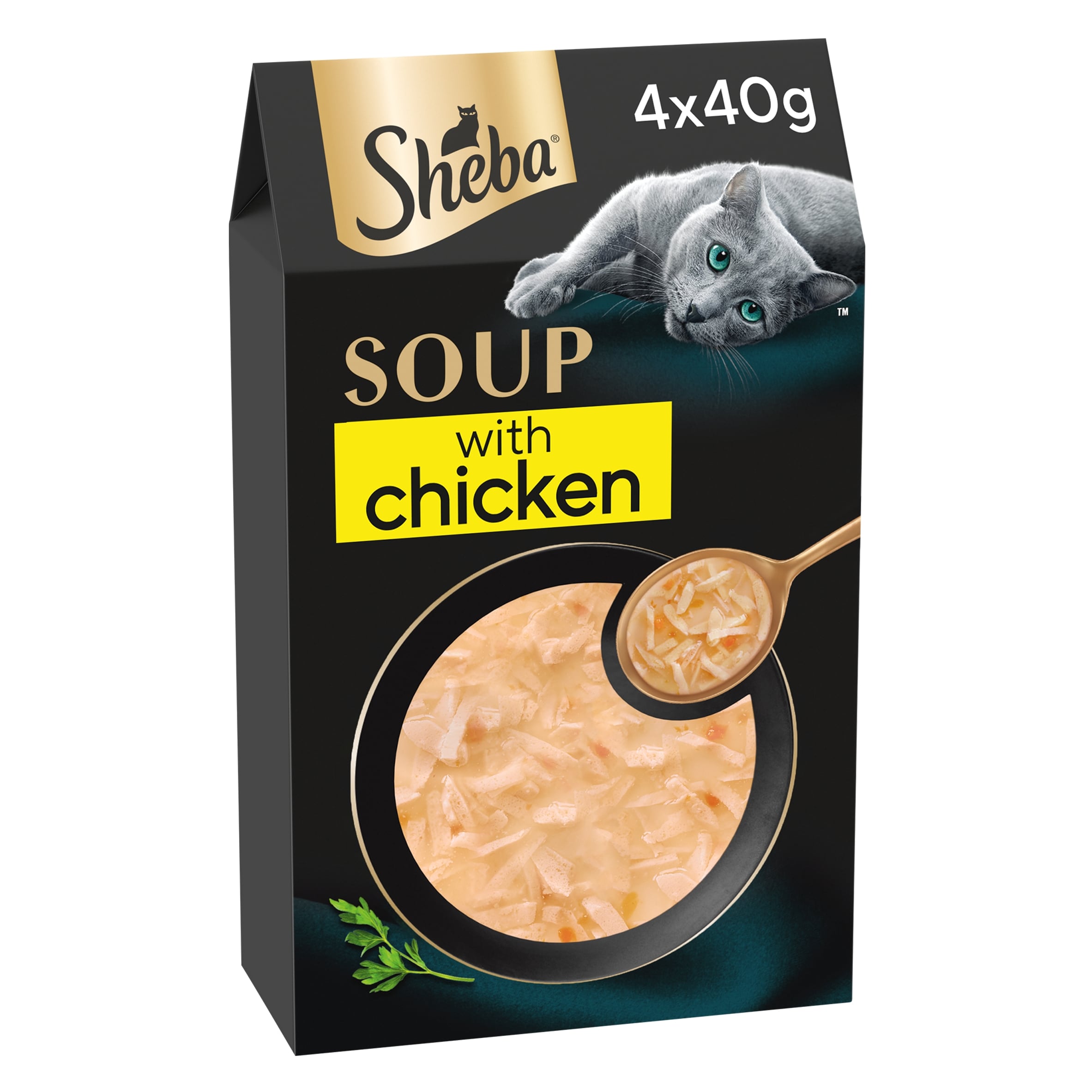 Sheba Classics Wet Cat Food Soup Pouches Chicken Fillet 4x40g