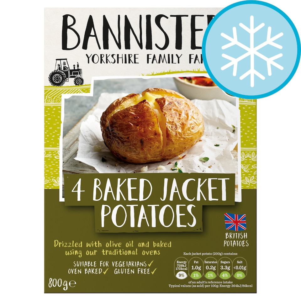 Bannisters Farm 4 Baked Jacket Potatoes 800G