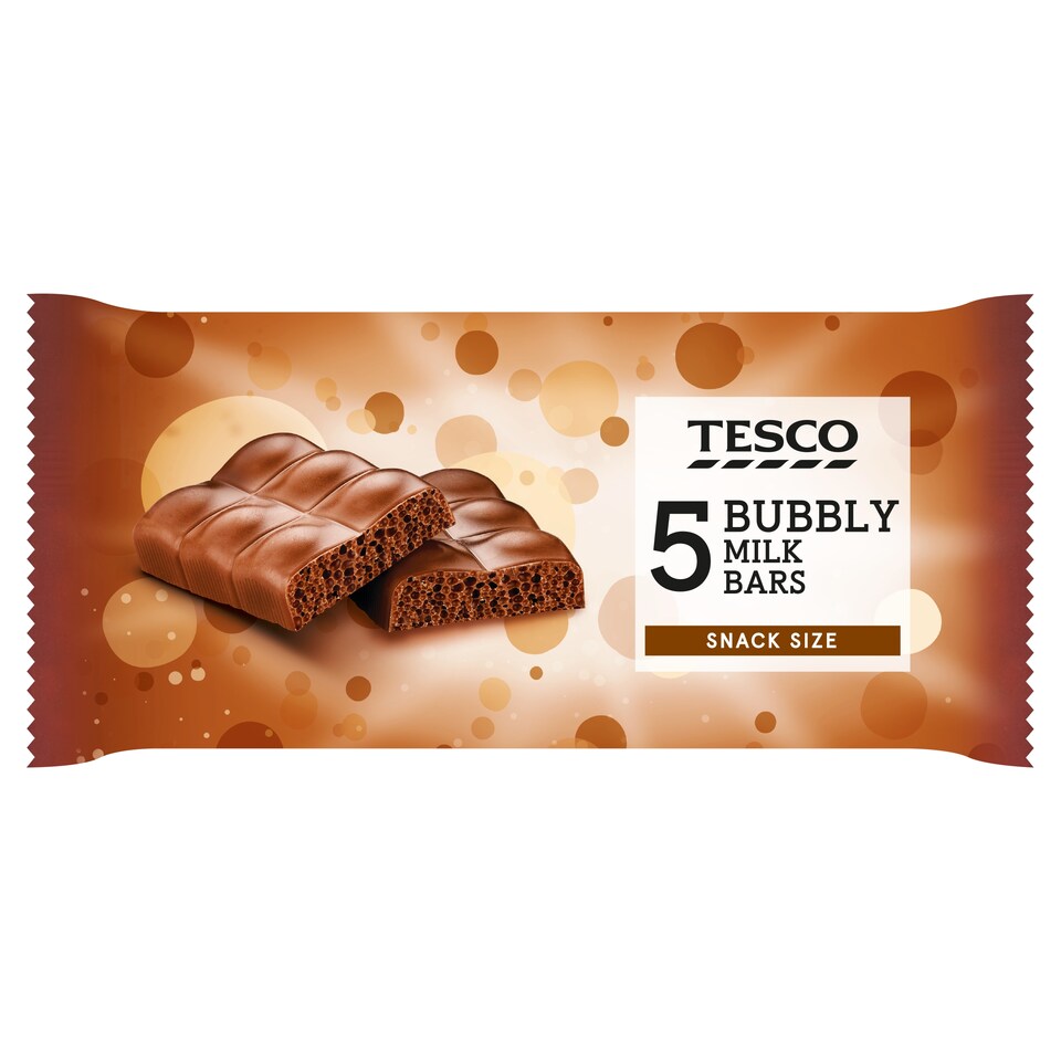 Tesco Milk Bubbly Chocolate Bars Multipack 5 X 25g