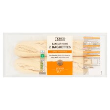 Tesco Homebake Part Baked White Baguettes 2 Pack