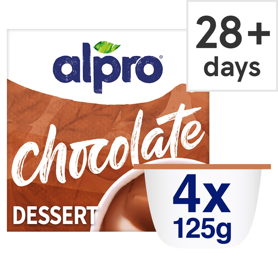 Alpro Chocolate Dairy Free Vegan Soya Dessert 4x125g Tesco Groceries