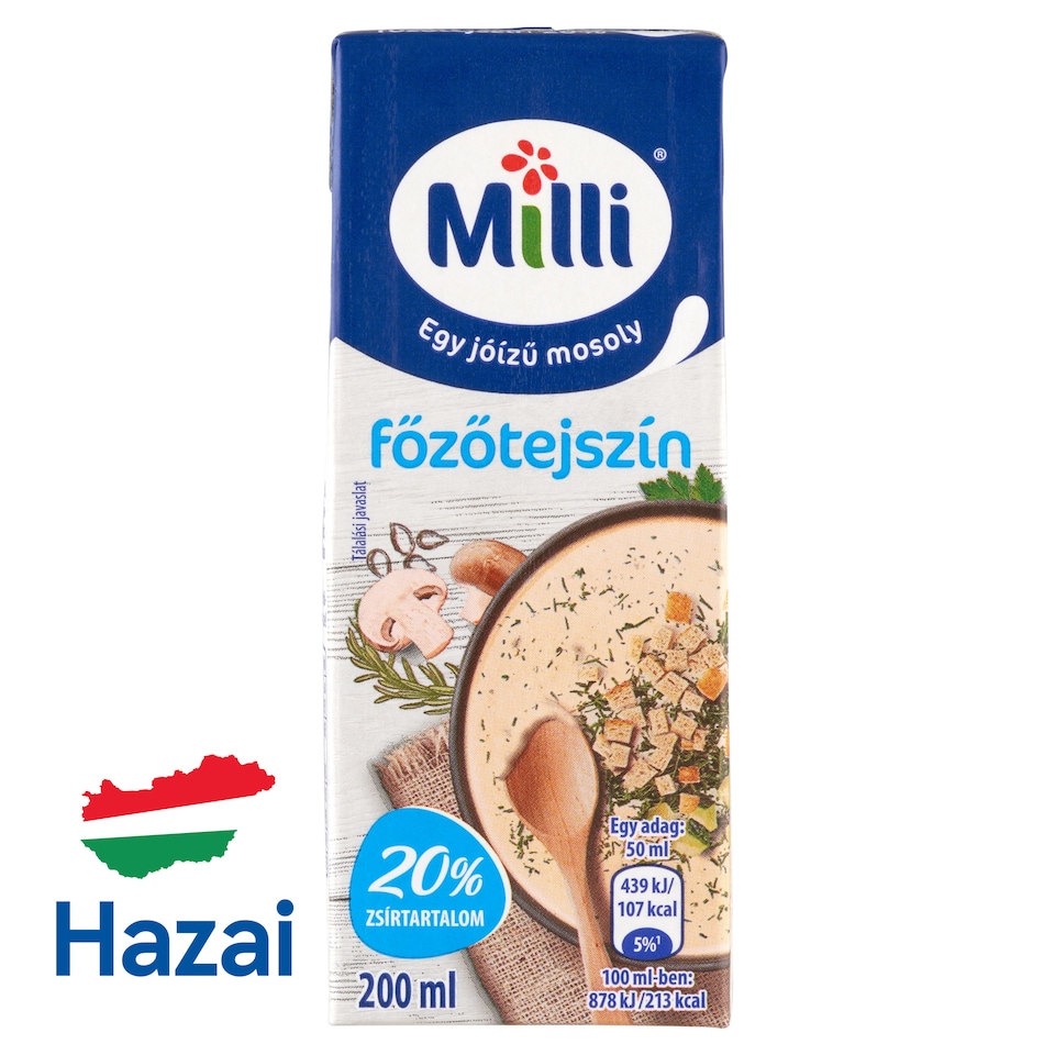 Milli UHT főzőtejszín 20% 200 ml