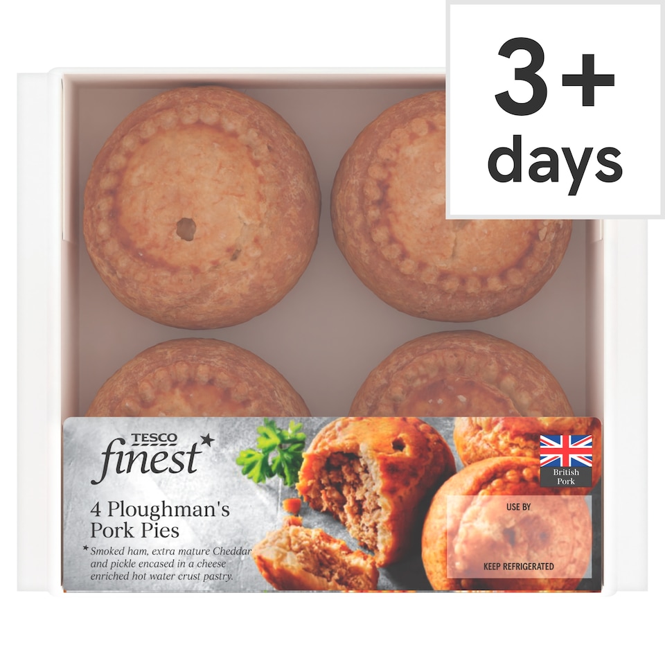 Tesco Finest Ploughman's Pork Pies 4 Pack 300g