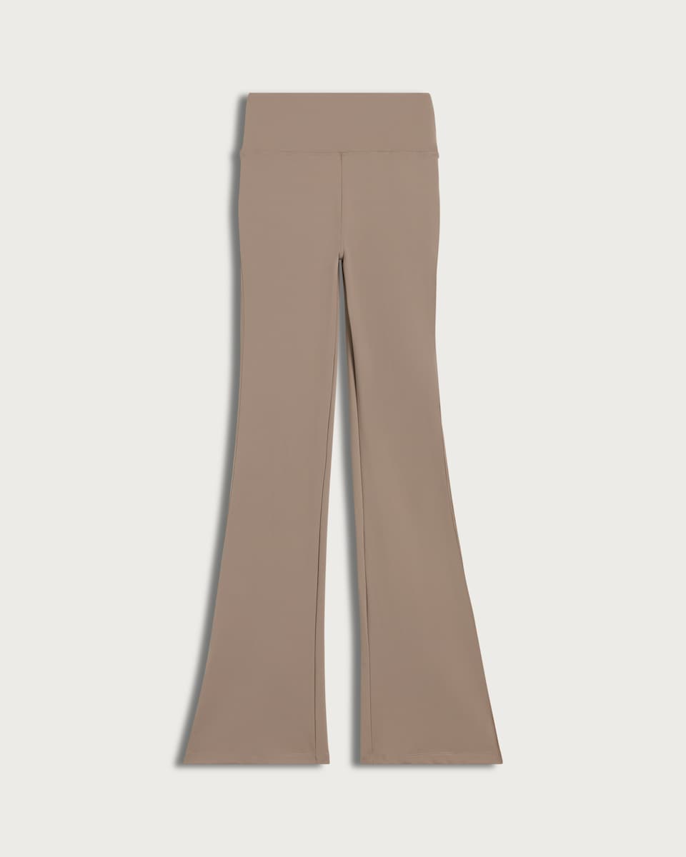 image 1 of F&F Active ULTRASTRETCH High Waisted Flared Leggings in Brown
