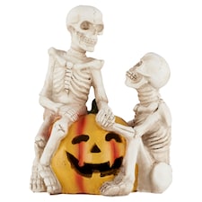 Halloween Carved Pumpkin with Skeletons LED Decoration