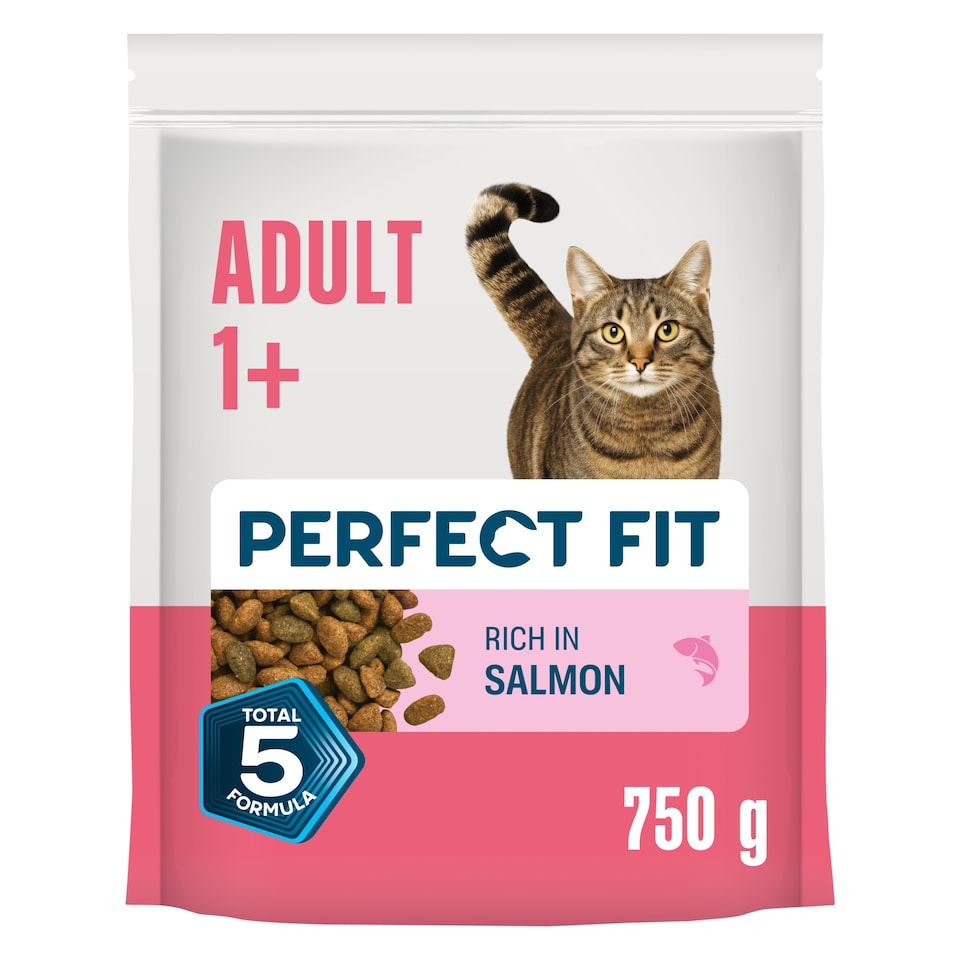 image 1 of Perfect Fit Adult 1+ Dry Cat Food - Salmon 750g