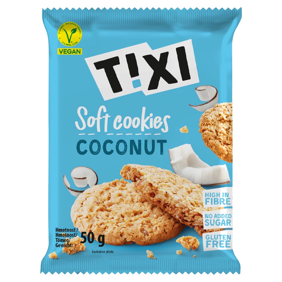 Tixi Soft Coconut Biscuit with Almonds and Gluten-Free Oatmeal 50g