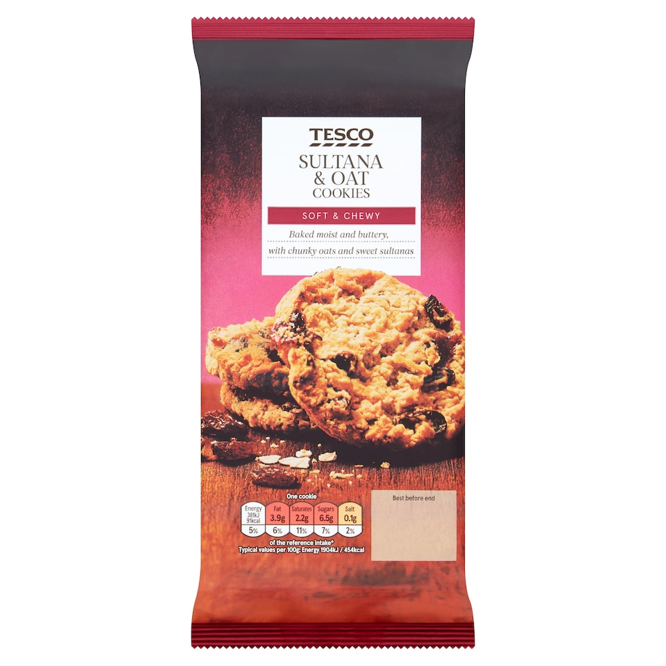 Tesco Sultana & Oat Cookies 200G