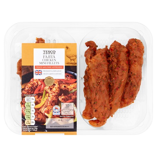 Tesco Fajitas Mini Breast Fillets 350G Tesco Groceries