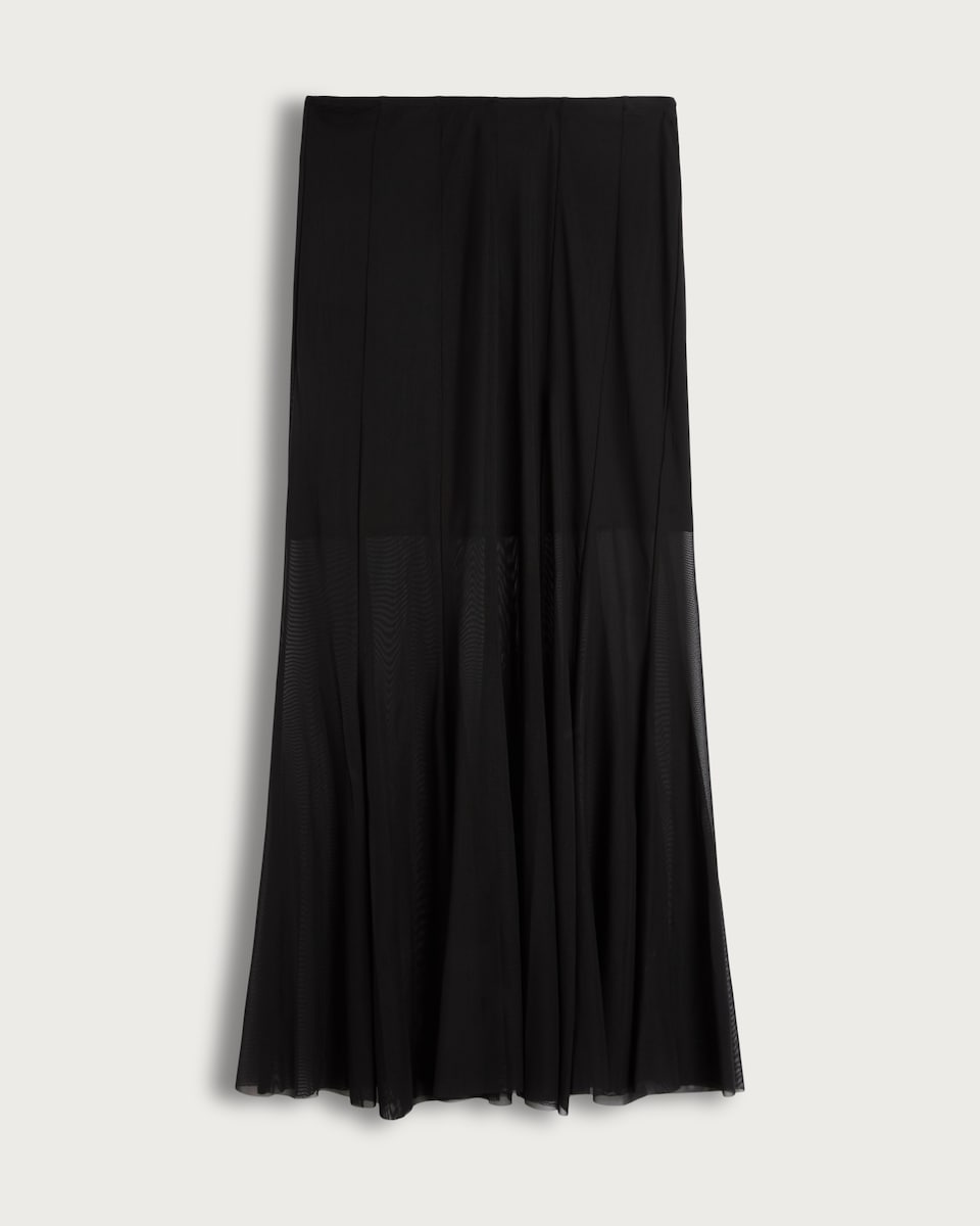F&F Sheer Panel Maxi Skirt in Black