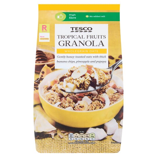 Tesco Tropical Fruits Granola 1Kg Tesco Groceries