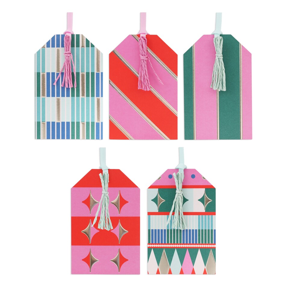 image 1 of Paperchase Christmas Geo Roll Tags