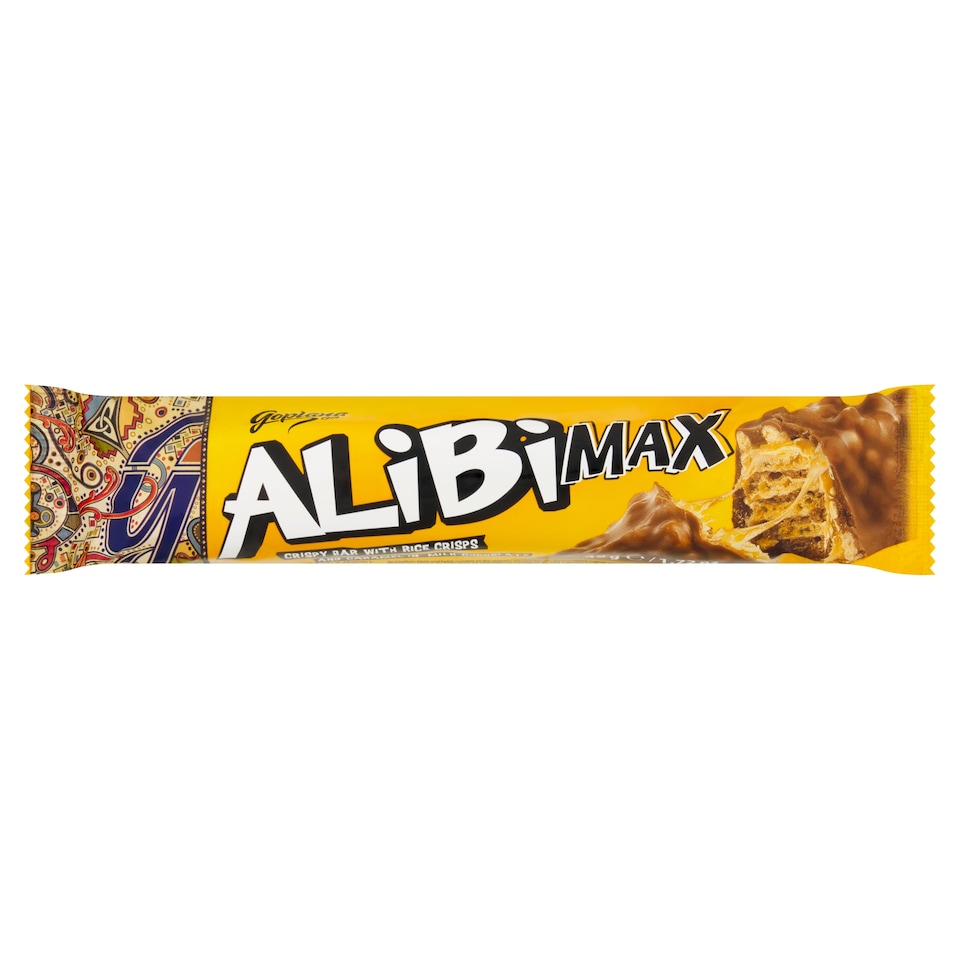 Alibi Max Chocolate Bar With Nuts & Caramel 49G