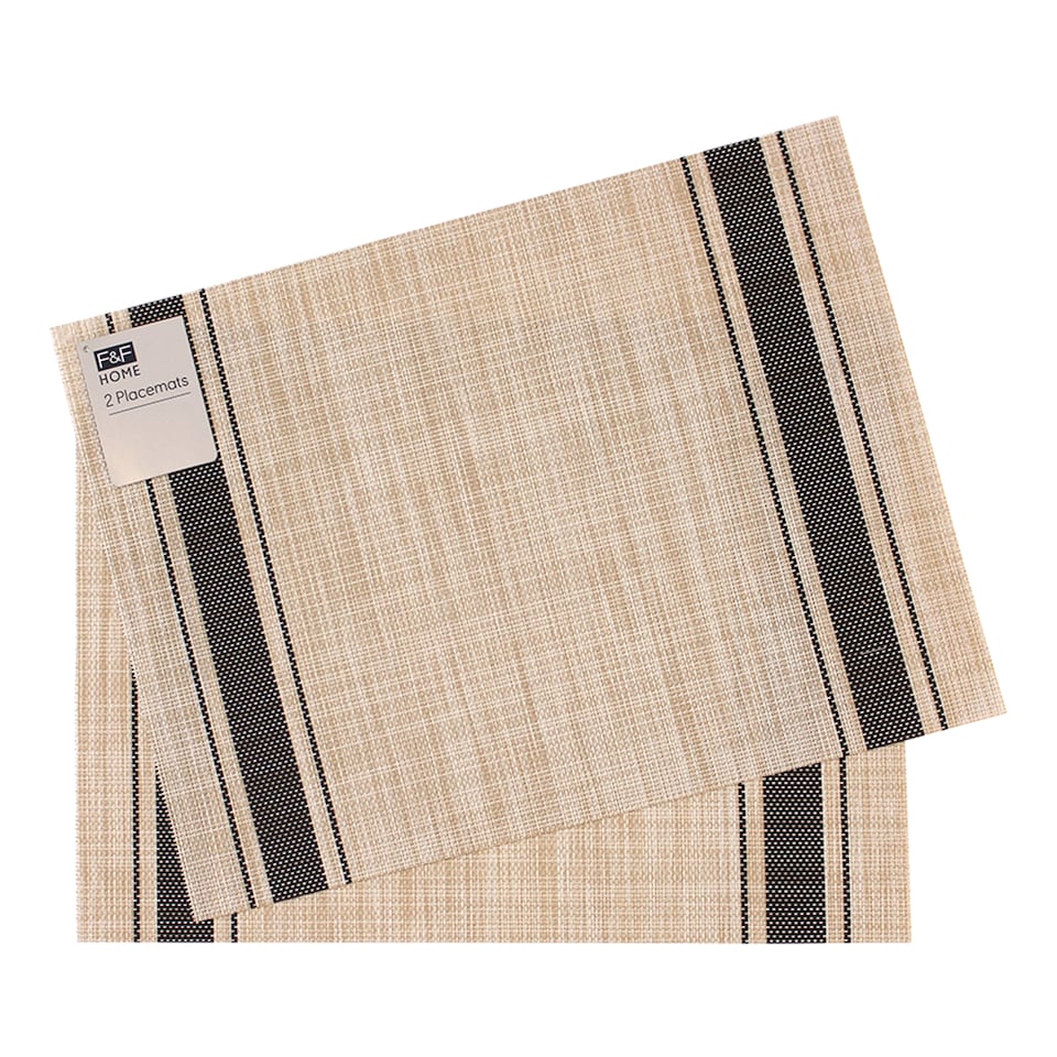 image 1 of F&F Home Rectangle Stripe Placemat 2 Pack