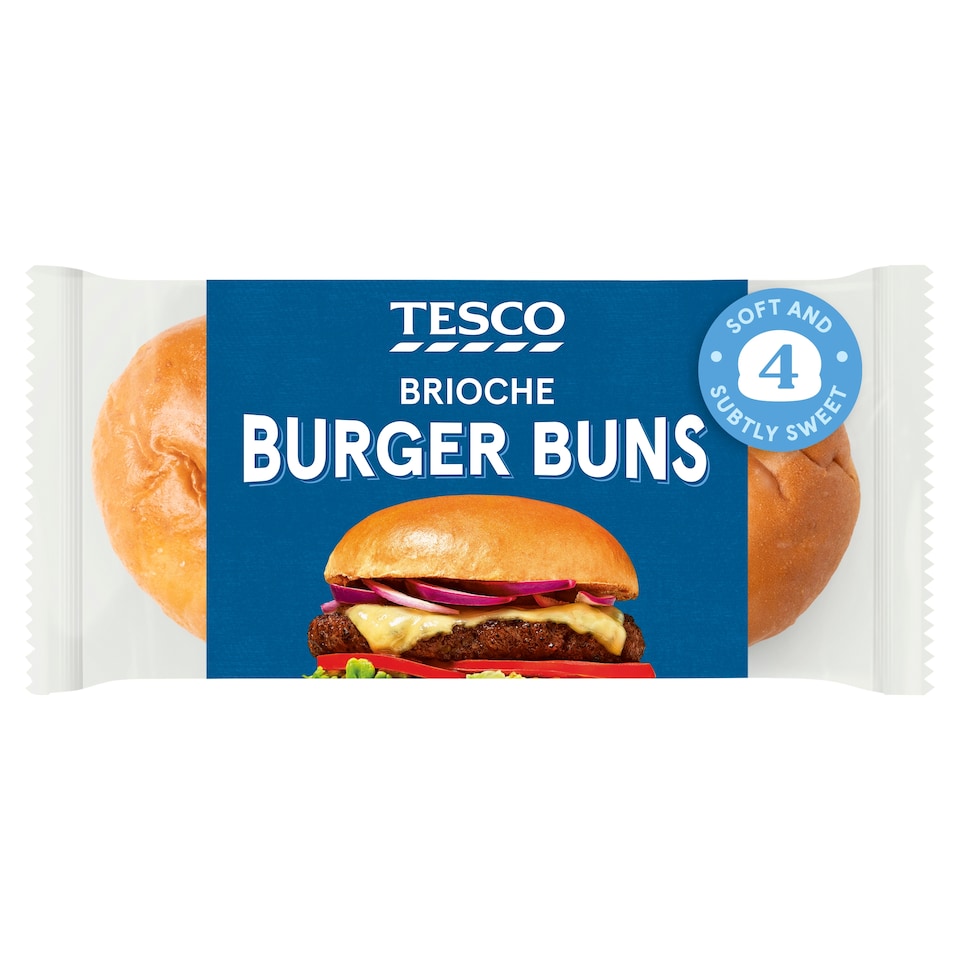 Tesco Brioche Burger Buns 4 Pack