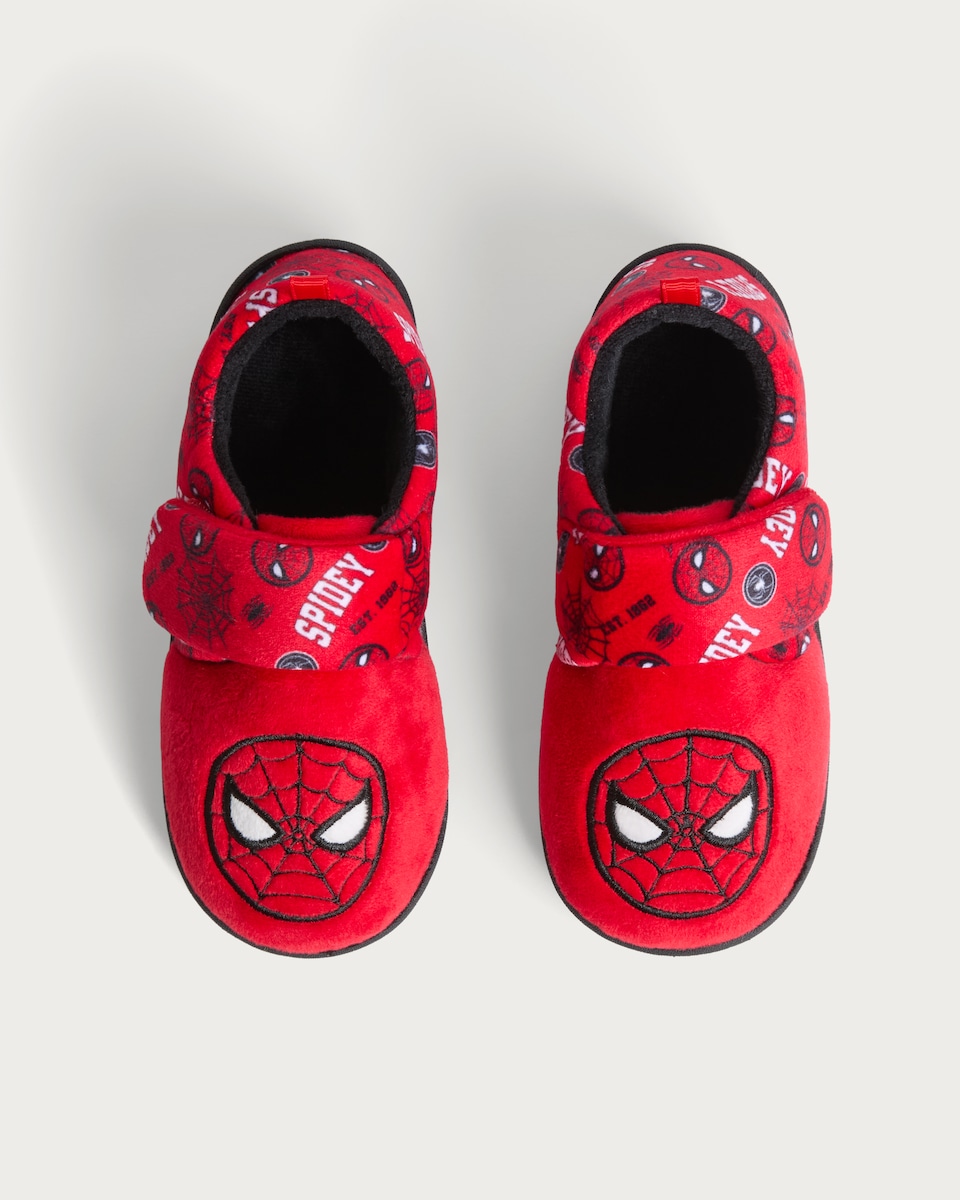 image 1 of Disney Spider-Man Touch Fastening Cupsole Slippers in Red