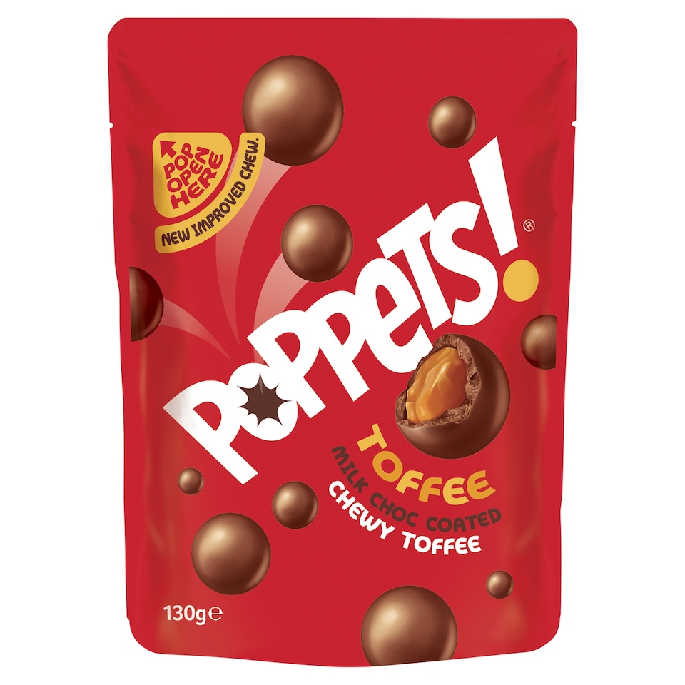 Poppets Chewy Toffee Chocolate 130G