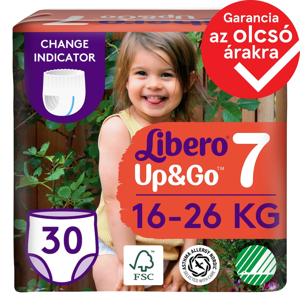 Libero Up&Go bugyipelenka, méret: 7, 16-26 kg, 30 db 1. kép