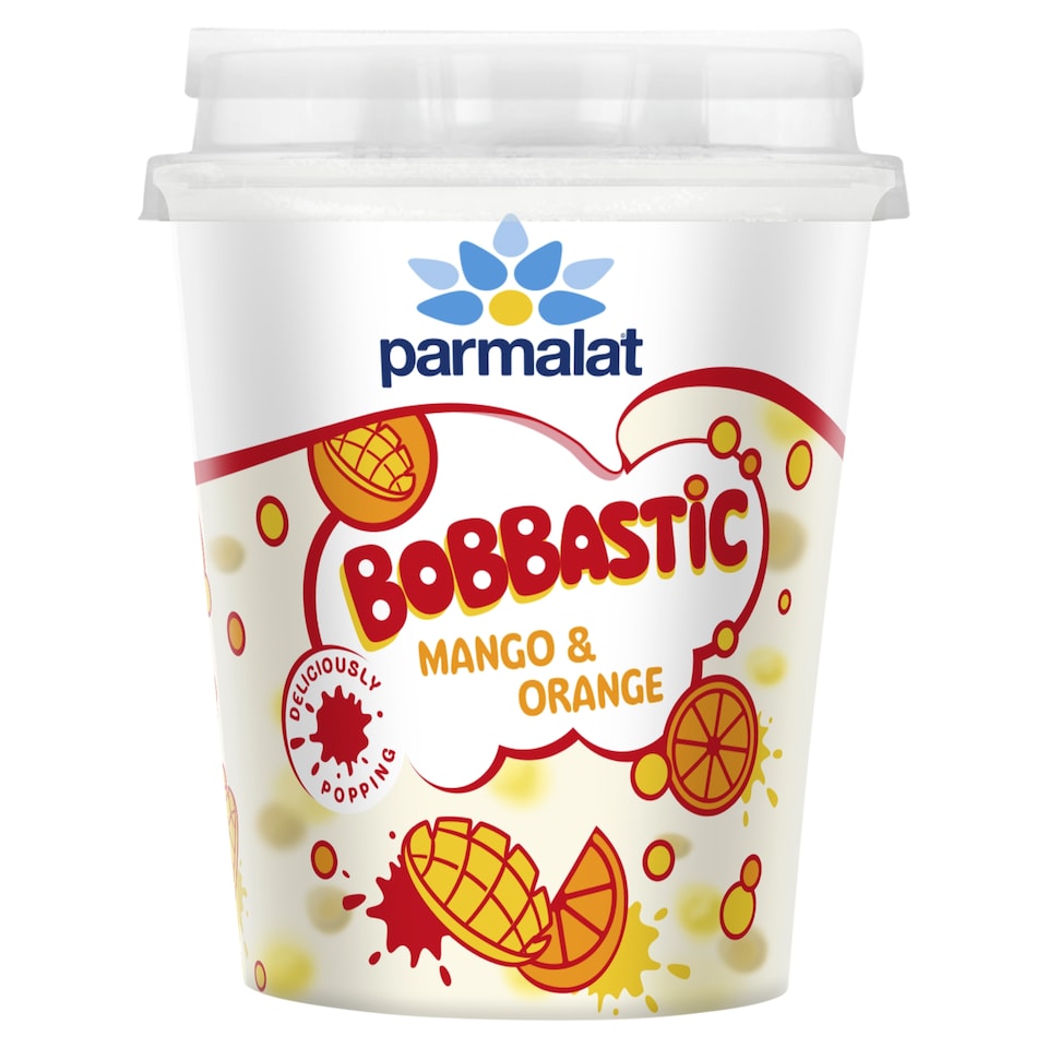 Parmalat Bobbastic Milk-Based Product with Jelly Balls Filled Mango-Orange Filling 300 g