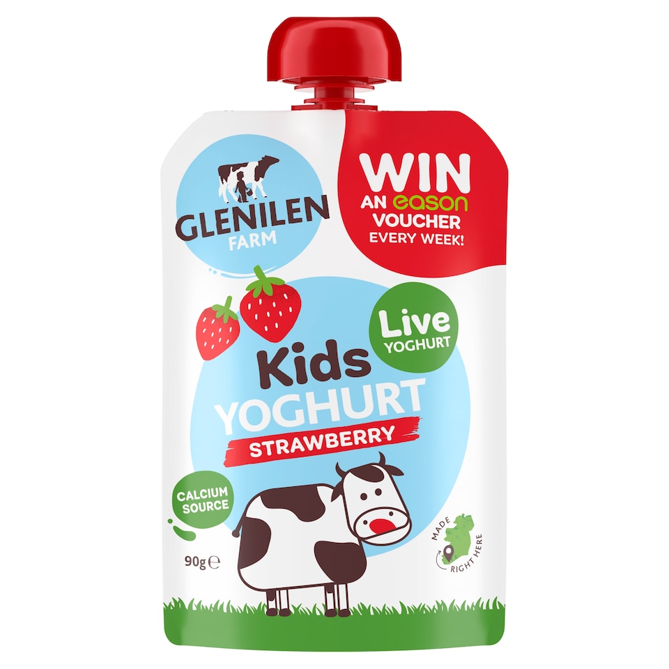 Glenilen Farm Kids Yoghurt Pouch Strawberry 90G