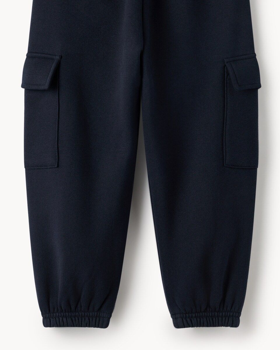 image 1 of F&F Boys Cotton Blend Cargo Joggers in Navy