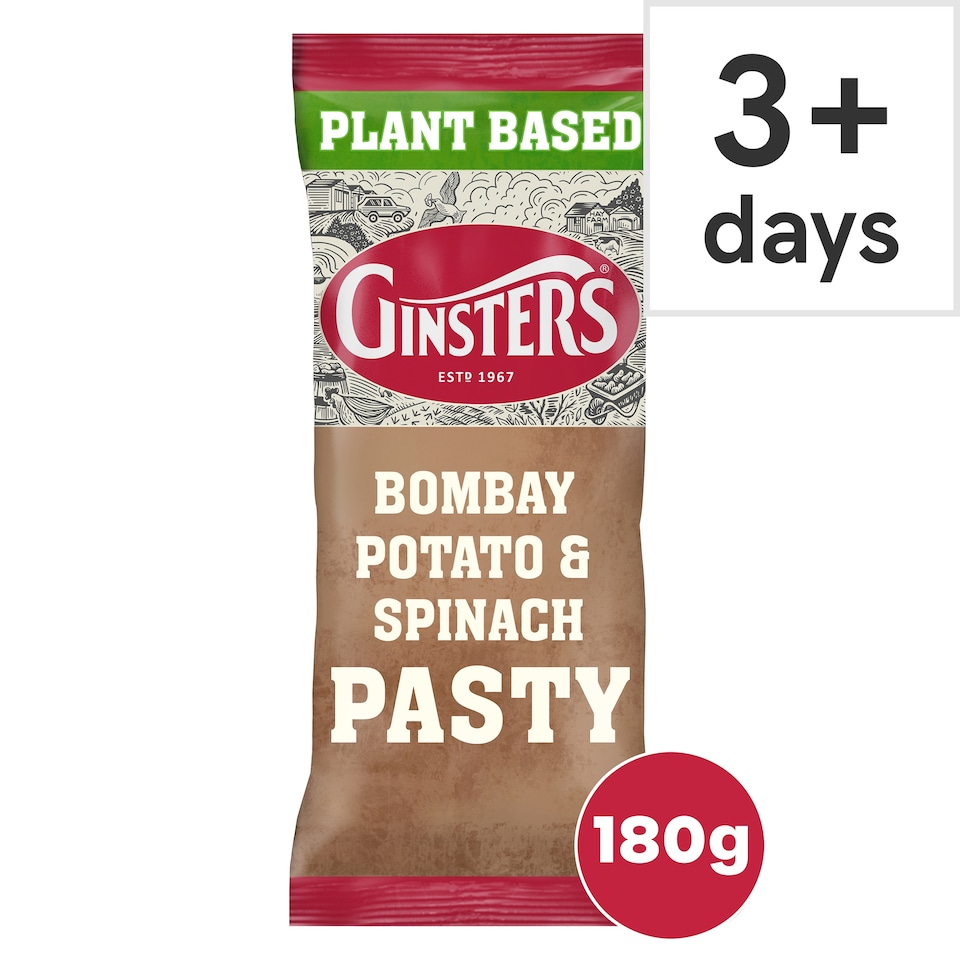 image 1 of Ginster Pasty Bombay Potato & Spinach 180G