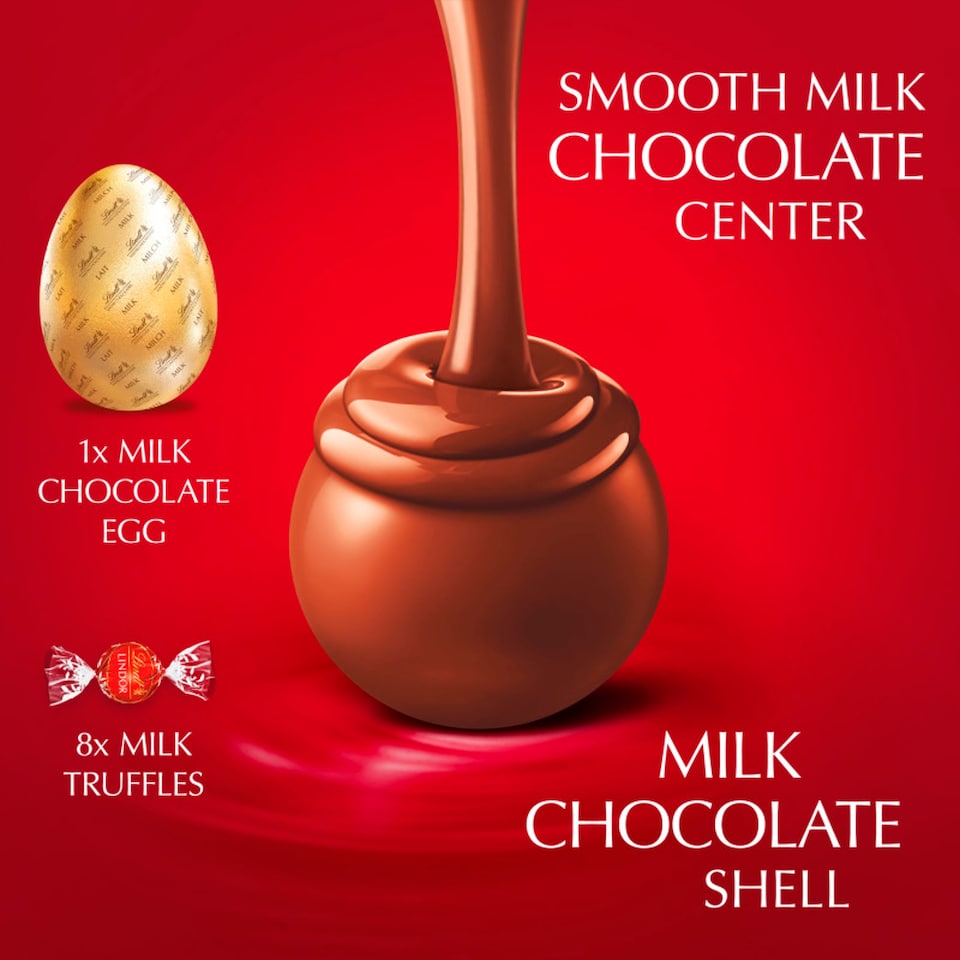 image 1 of Lindt Lindor Milk Chocolate Egg with Milk Truffles 260g