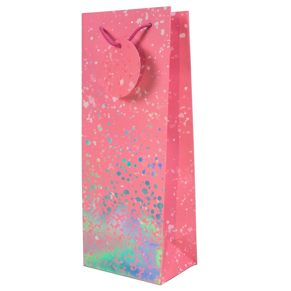 Tesco Pink Foil Bottle Bag