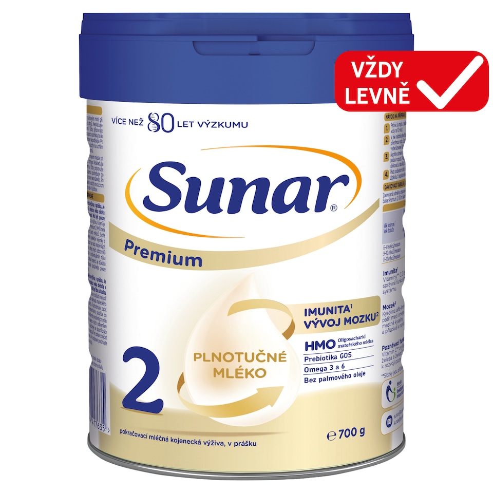 Obrázek 1 pro produkt Sunar Premium 2 pokračovací kojenecké mléko 700g
