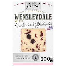 Tesco Finest Wensleydale Cheese Cranberries & Blueberry 200G