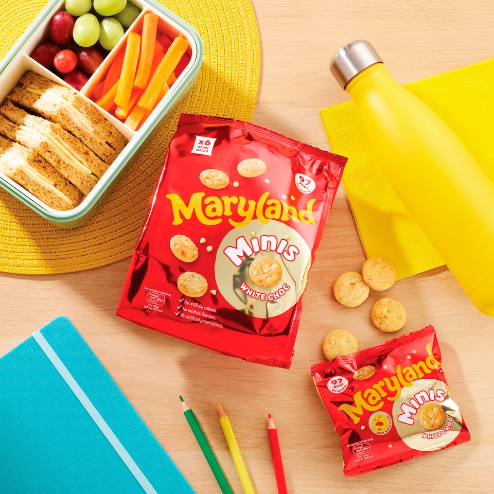 image 1 of Maryland 6 Mini White Choc Cookie Bags 118.8g