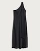 image 4 of F&F Satin Scarf Neck Midi Dress in Black