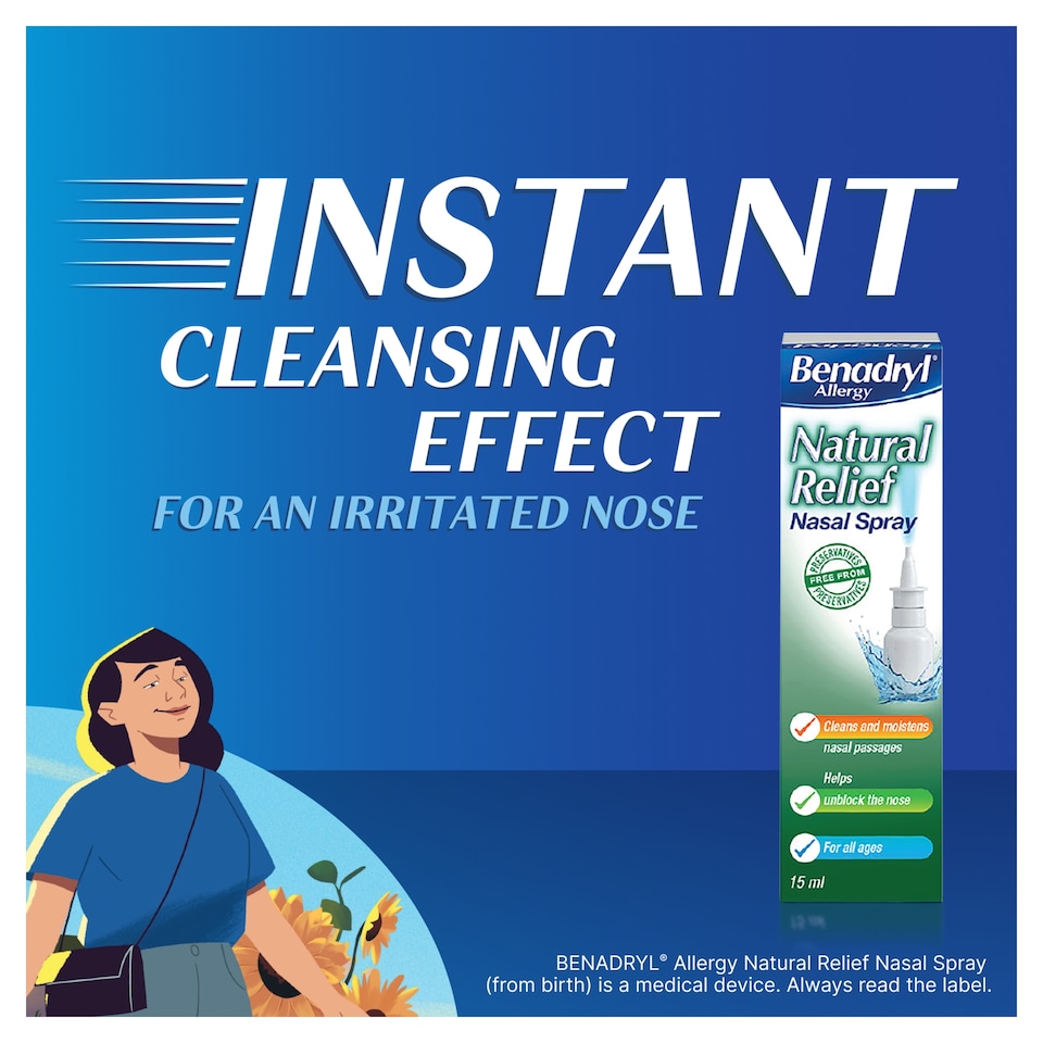image 1 of Benadryl Allergy Natural Relief Nasal Spray 15ml