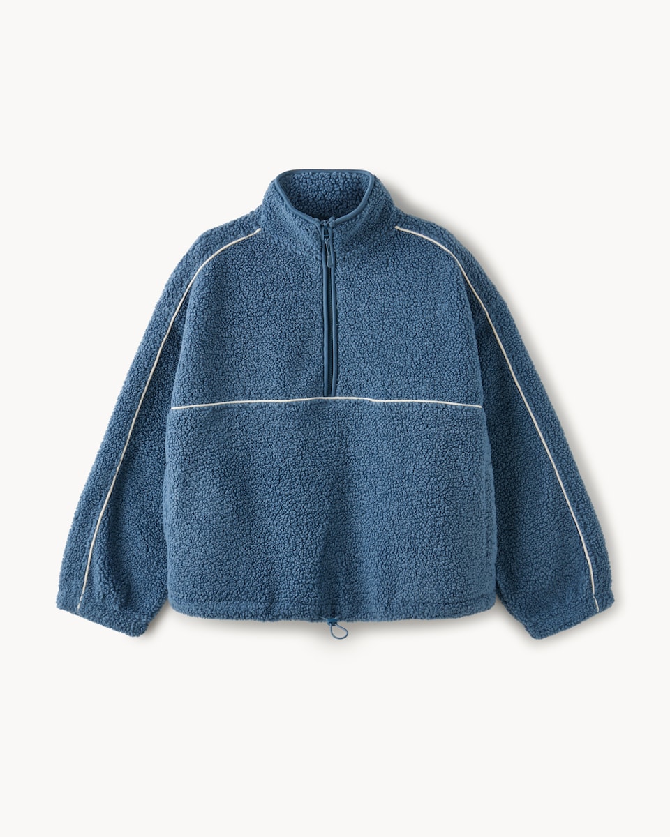 image 1 of F&F Active OUTDOOR Fleece Half Zip Jacket in Blue