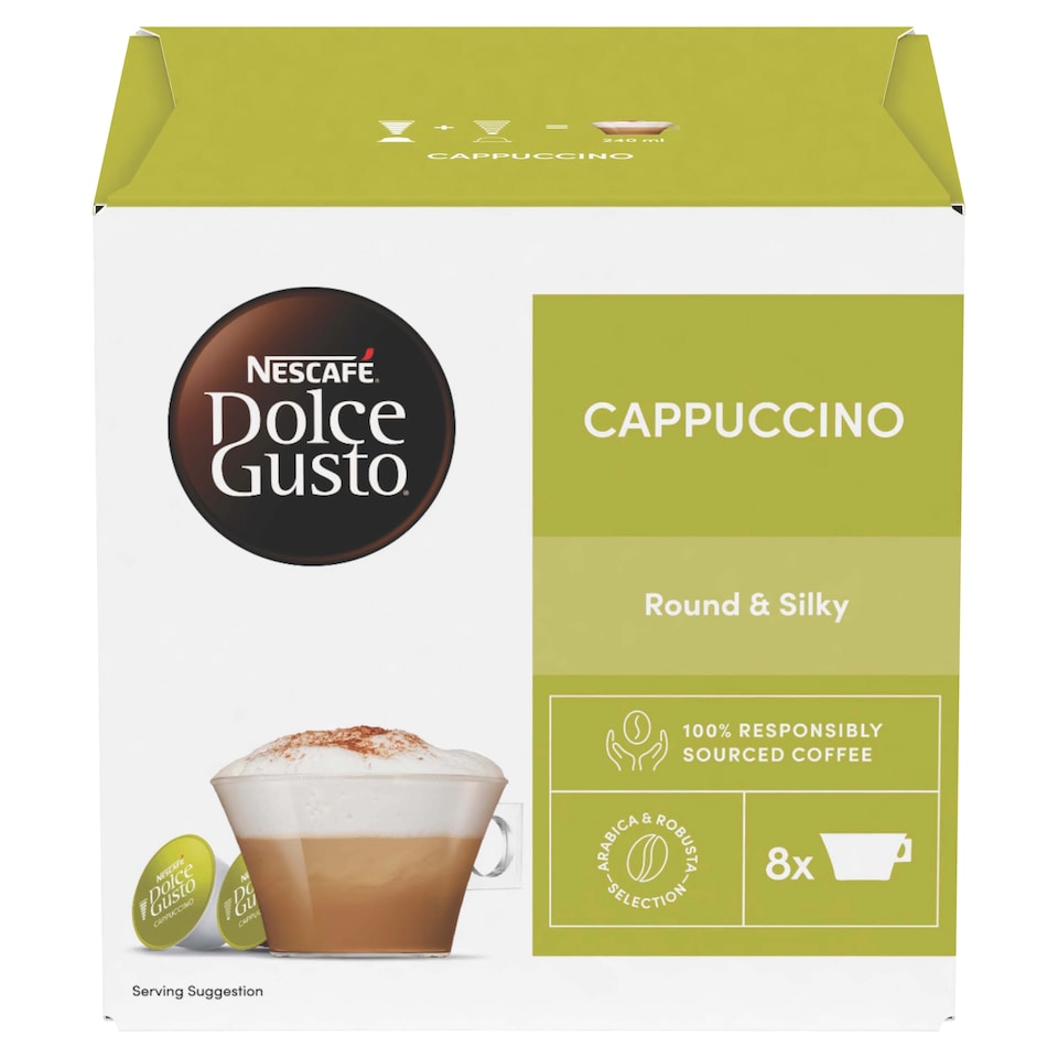 image 1 of Nescafe Dolce Gusto Cappuccino Coffee Pods x16 186.4g