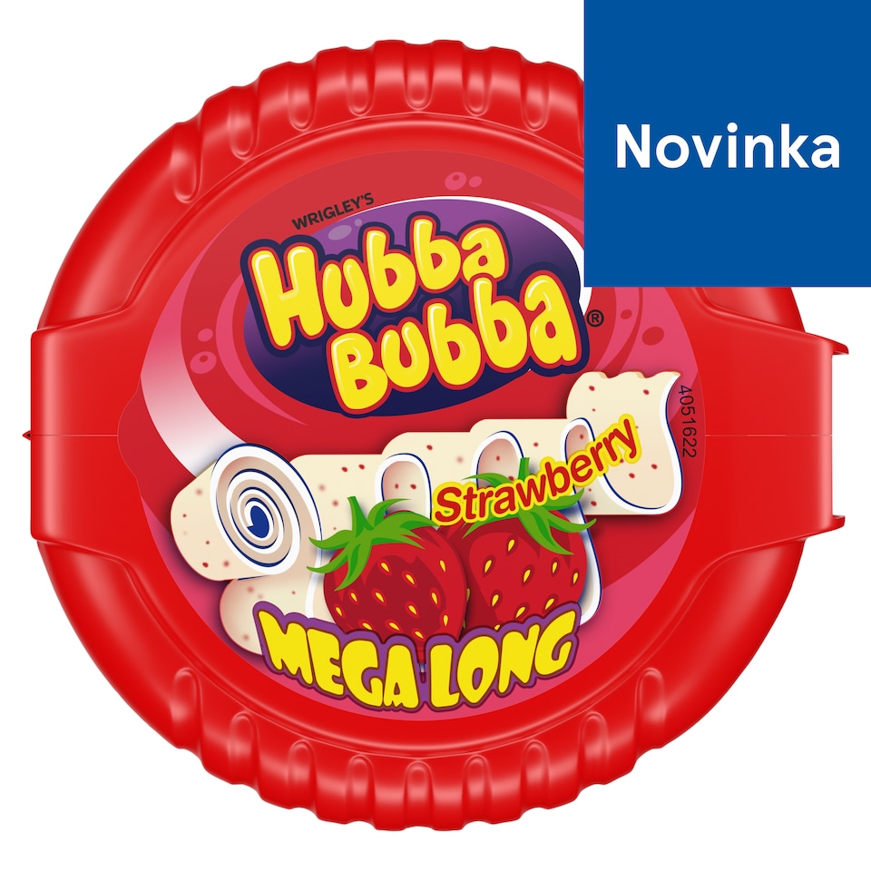 obrázok 1 z Wrigley's Hubba Bubba Mega Long žuvačka s jahodovou príchuťou 56 g