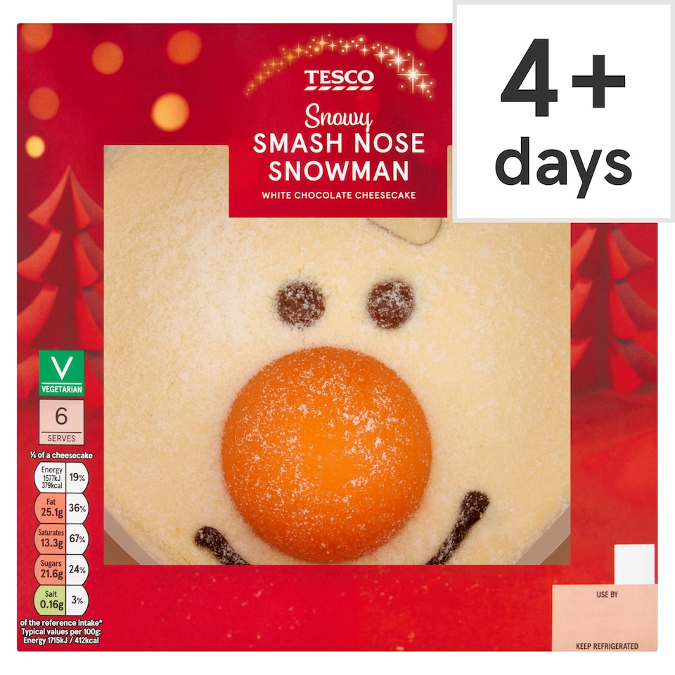 Tesco Smash Nose Snowman Cheesecake 550G