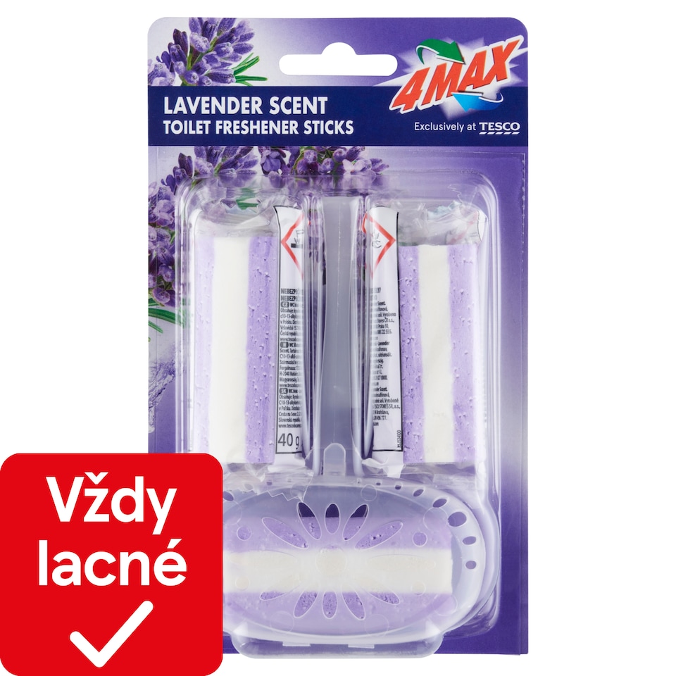 4MAX Lavender Scent Toilet Freshener Sticks 3 x 40 g (120 g)