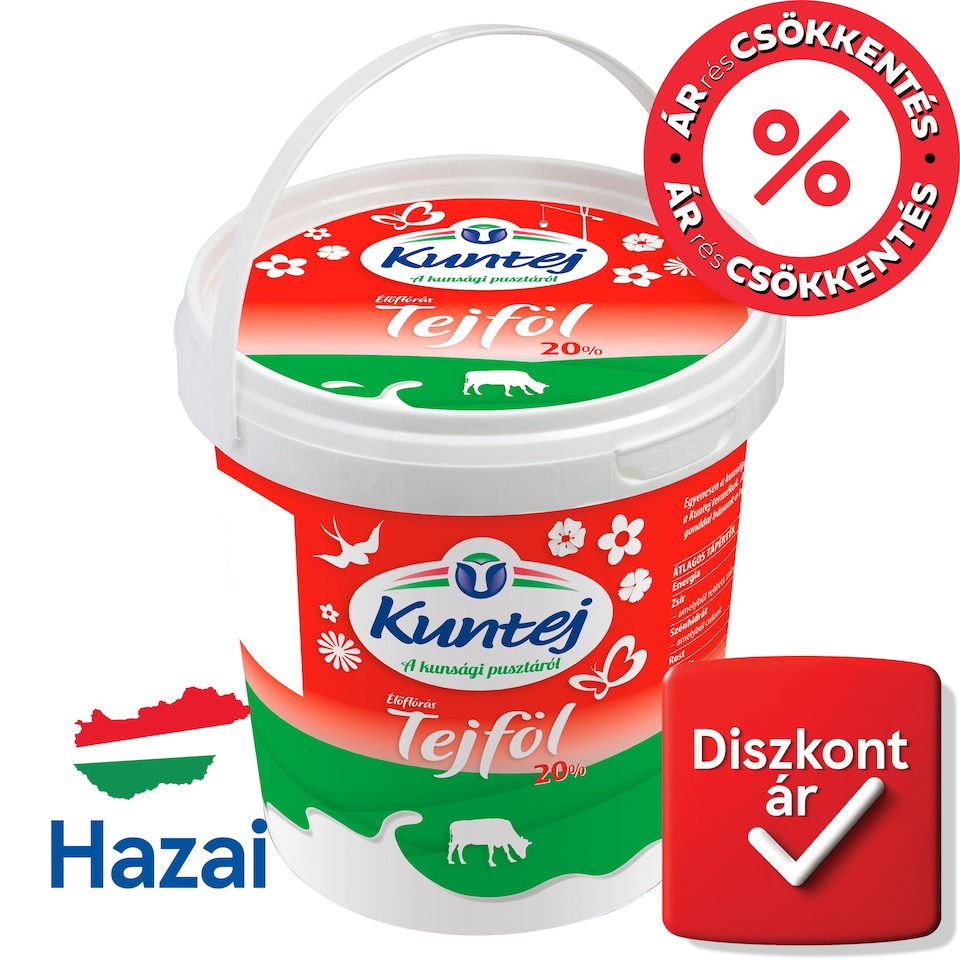 Kuntej élőflórás tejföl 20% 800 g