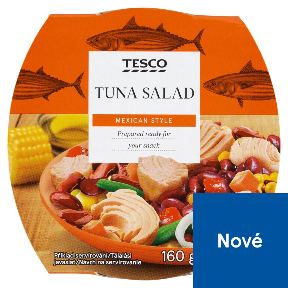 Tesco Tuňákový salát s červenými fazolemi, kukuřicí, červenou paprikou a mrkví 160g